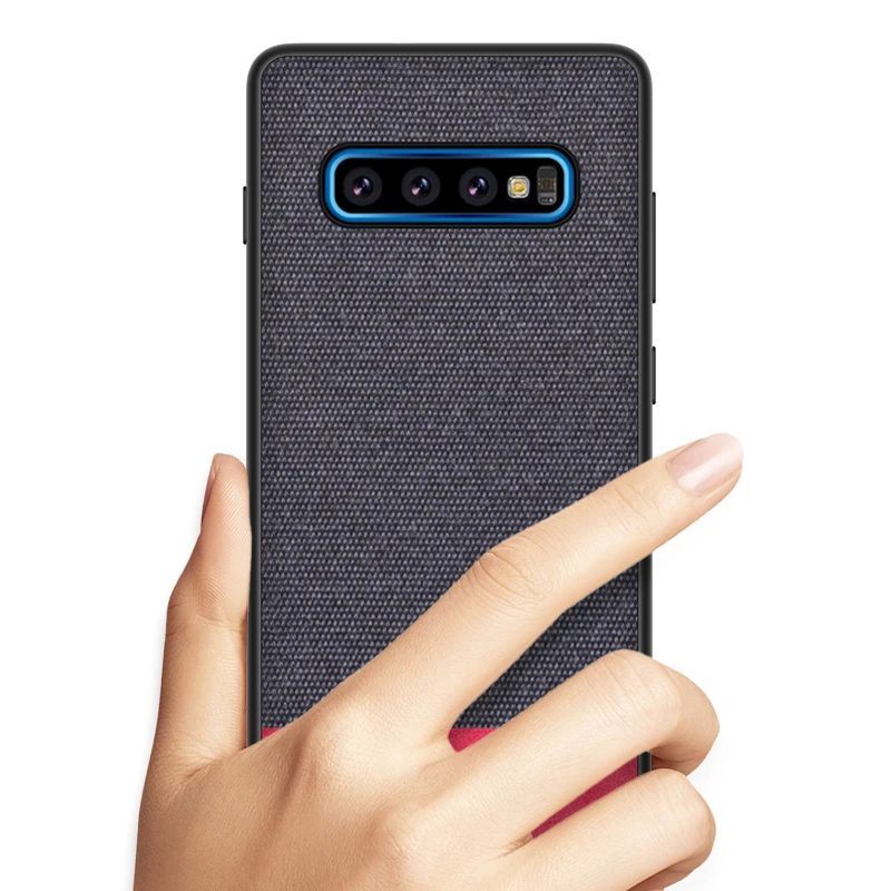 For Samsung S10 Plus Case Soft Silicon Edge Bumper Luxury Cloth Galaxy S10E Fabric Textile Cotton |
