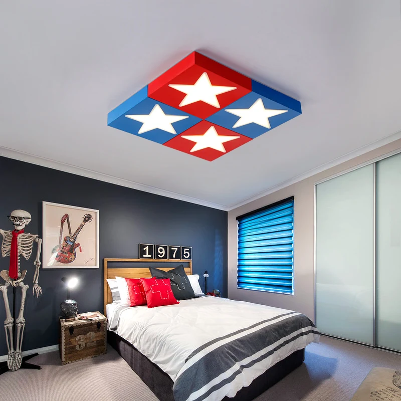 

Children lamp LED ceiling lights Children's room cartoon creative personality bedroom boy eye star red blue ceiing lamp ZA ET72