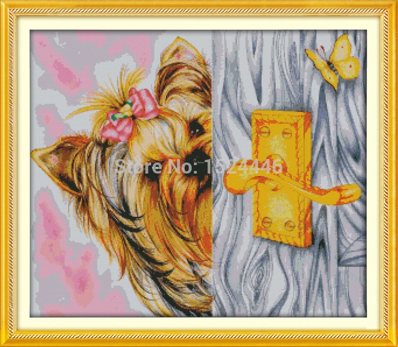 Набор для вышивки симпатичная собака крестиком DMC 11CT 14CT животное|cross stitch kits dogs|printed