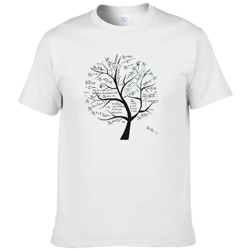Футболка мужская с принтом математической формулы дерева стильная тенниска