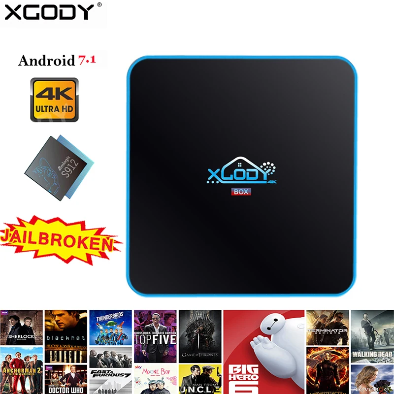 XGODY новейшие 17 4 Смарт ТВ коробка 3 + 32 GB Android 7 1 Amlogic S912 Octa Wi Fi Bluetooth K потоковое видео