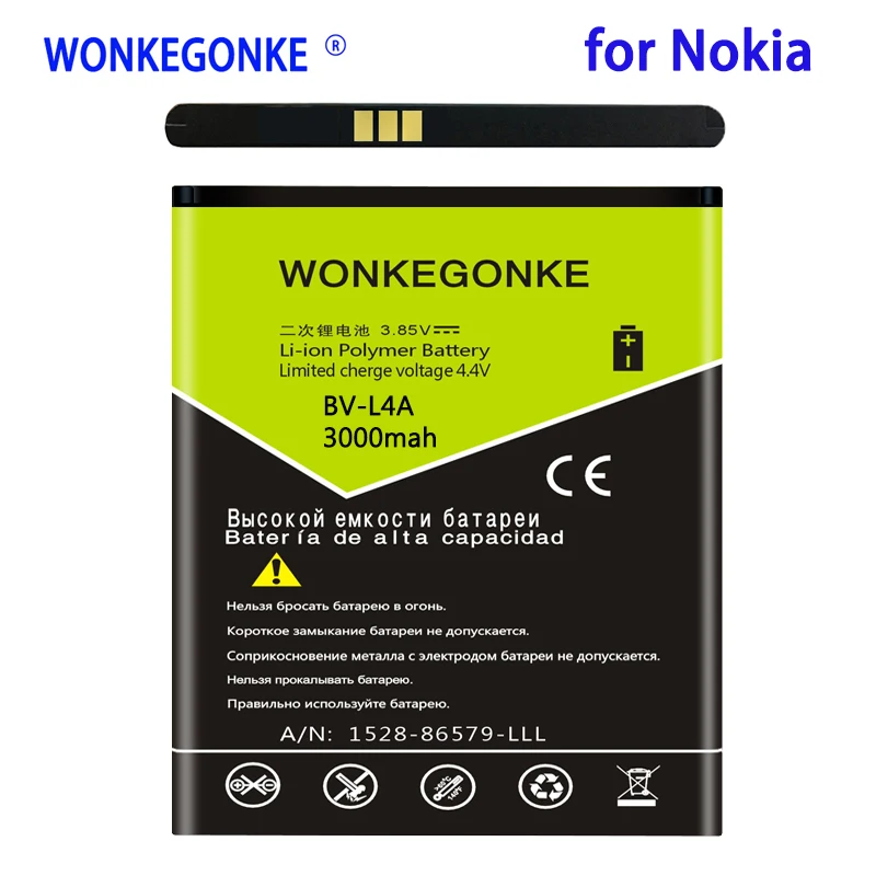 Wonkegonke 3000 мА/ч, BL-L4A BLL4A BL L4A BV-L4A Батарея чехол с подставкой и отделениями для карт для Nokia Lumia 535 Батарея Lumia 830 RM984 RM-1090 RM-1089 батареи
