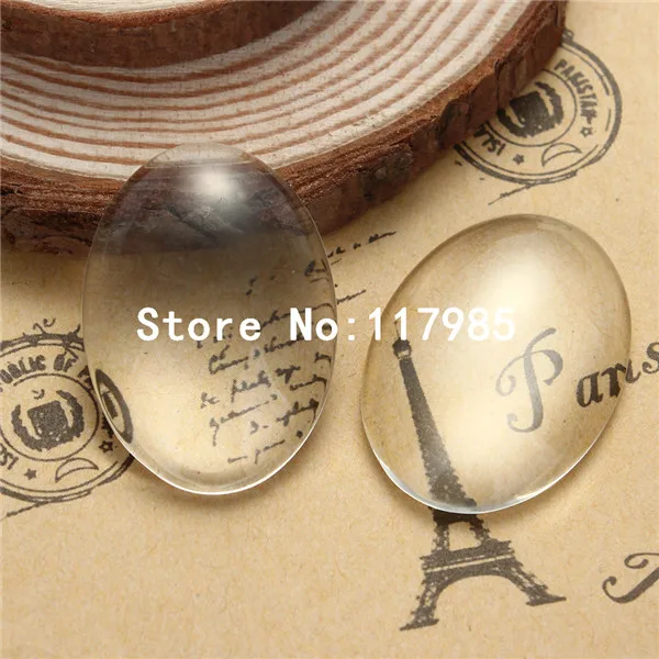 50Pcs Oval Transparent Glass Cabochons Crysta Clear Flat Back Domed Cover Cabs Fit Photo Frame Bezel Setting Findings | Украшения и