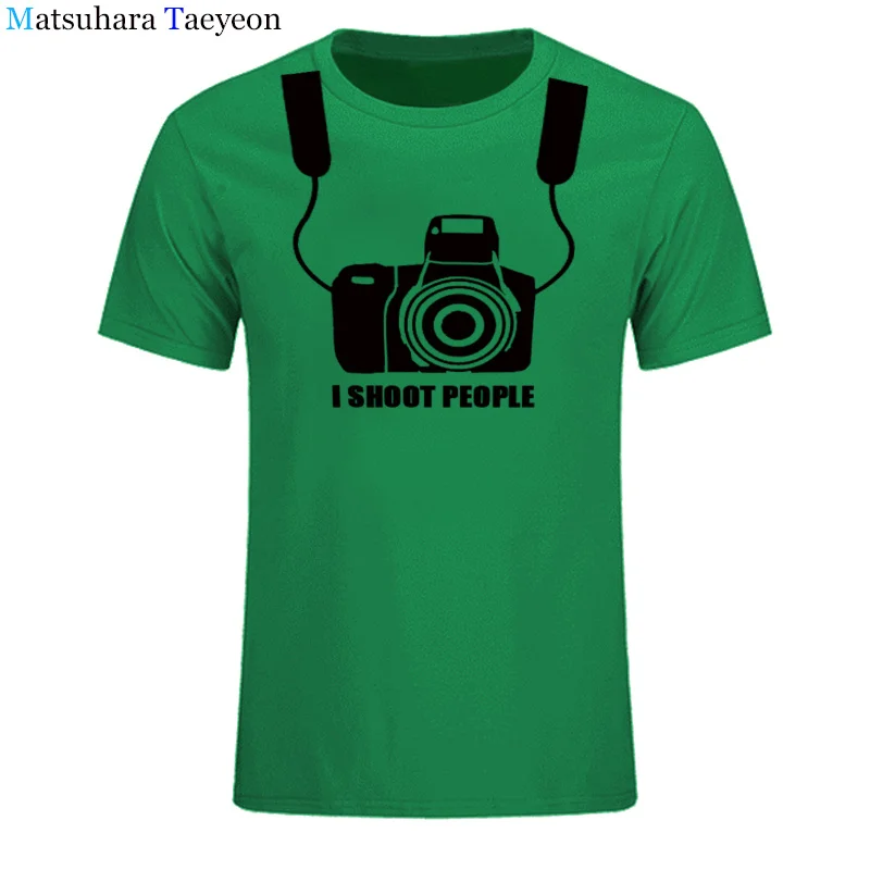 Мужская футболка с круглым вырезом и коротким рукавом I Shoot People Adult забавная для