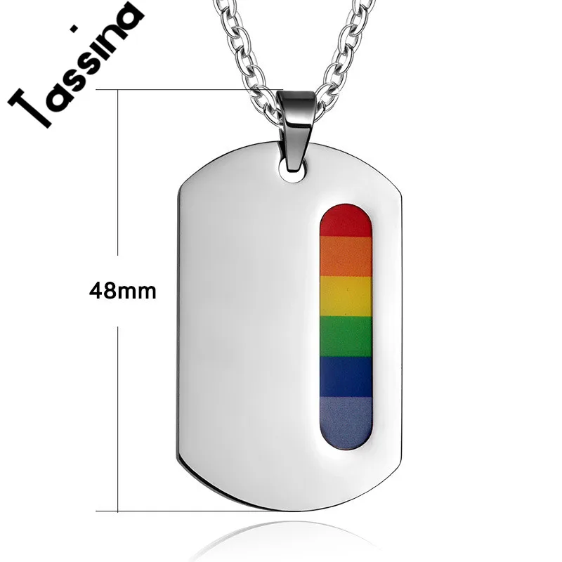 Радужное ожерелье ЛГБТ с подвеской из нержавеющей стали TNPPN005 | Украшения и