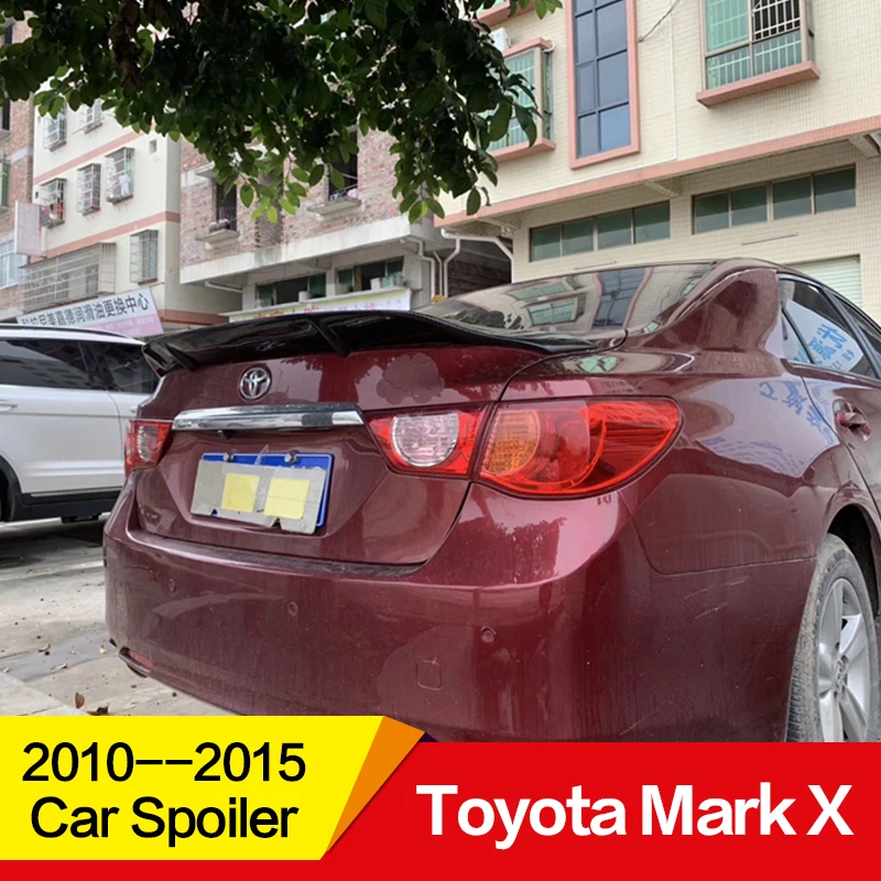 Используется для Toyota Mark X spoiler 2010 11 12 13 14 15 16 17 лет Глянцевая углеродное волокно заднее крыло R стиль аксессуары