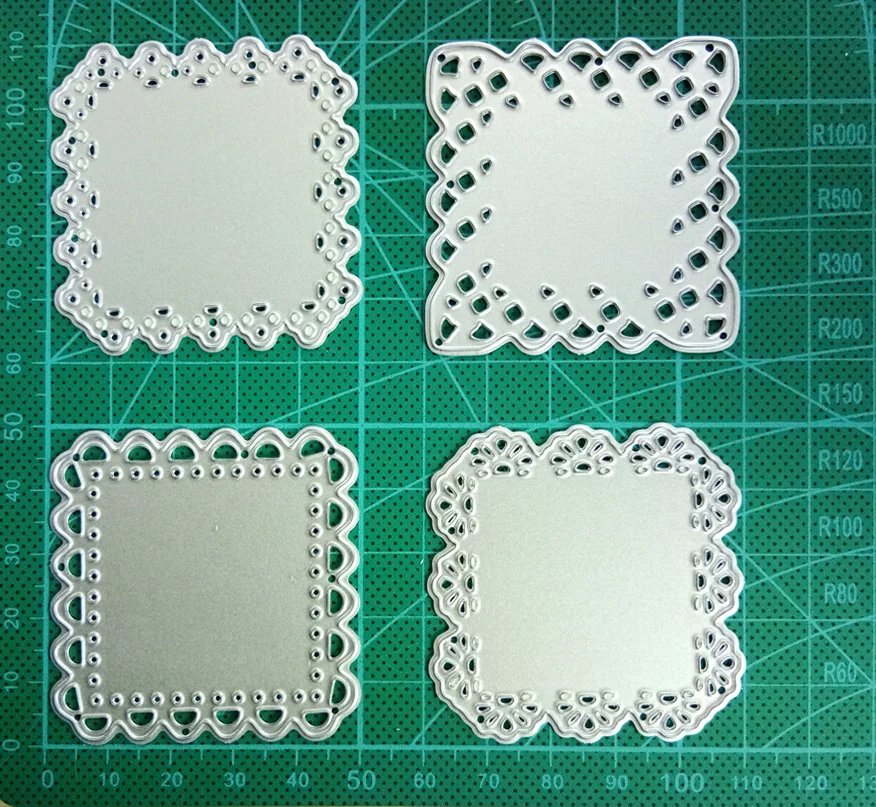 4 шт. мини Doily квадратная матрица на День святого Валентина 2019 металлическая резка