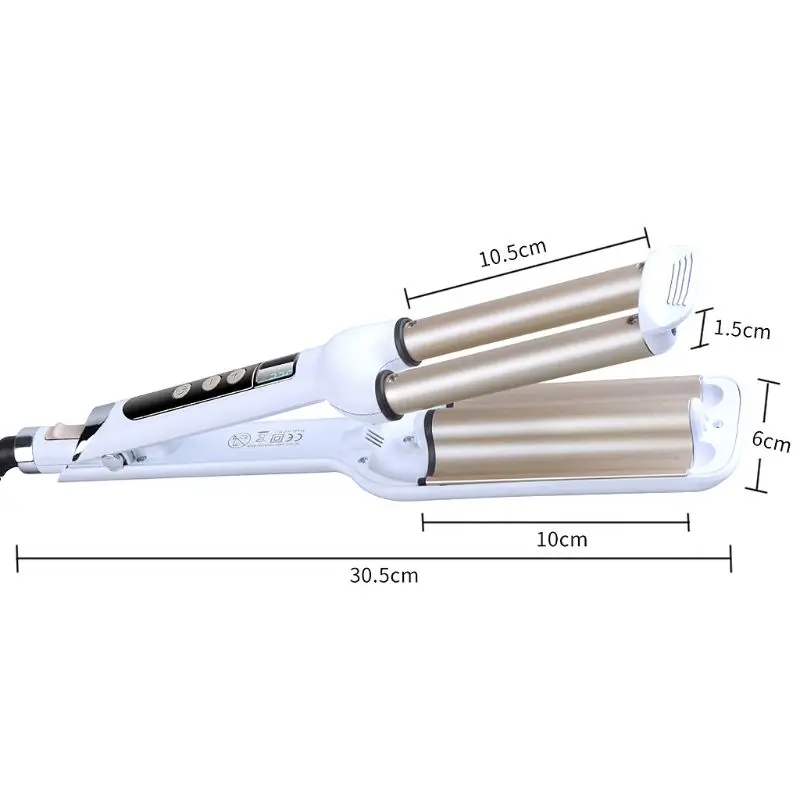 

Pro Ceramic Triple Barrel Hair Wave Waver Curling Iron Curler EU Plug Styling Tools