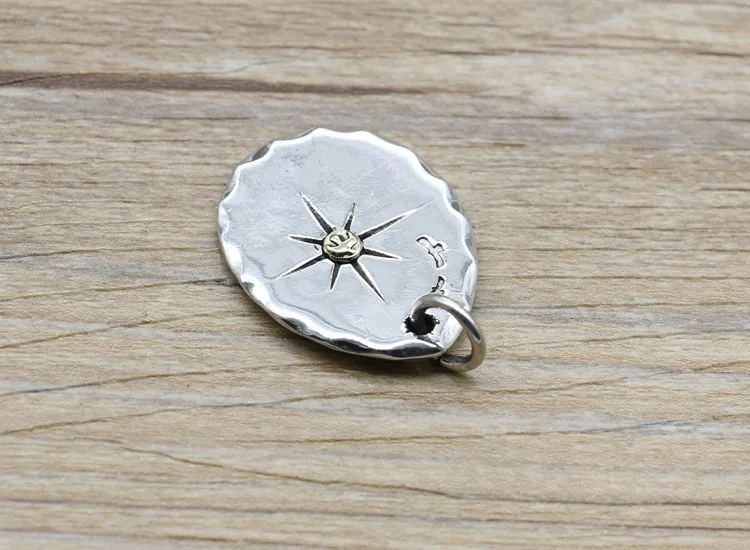Массивное Серебро 925 Орел & солнце бирка кулон для ожерелья мужчин и женщин