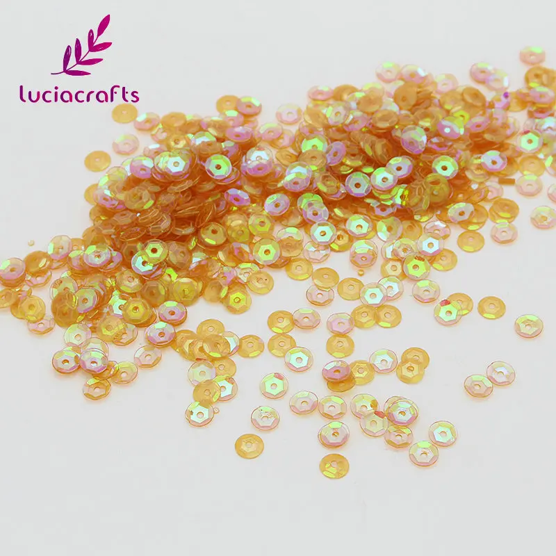 Gold 20g Lucia crafts 5 мм 20 г/лот хлопья Радужная чашка с блестками плоские свободные блестки для шитья одежды платье DIY украшения D0802 - Цвет: Gold 20g