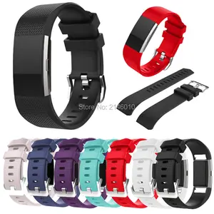 Роскошный спортивный силиконовый ремешок для часов, сменный Браслет для Fitbit Charge 2, маленький большой