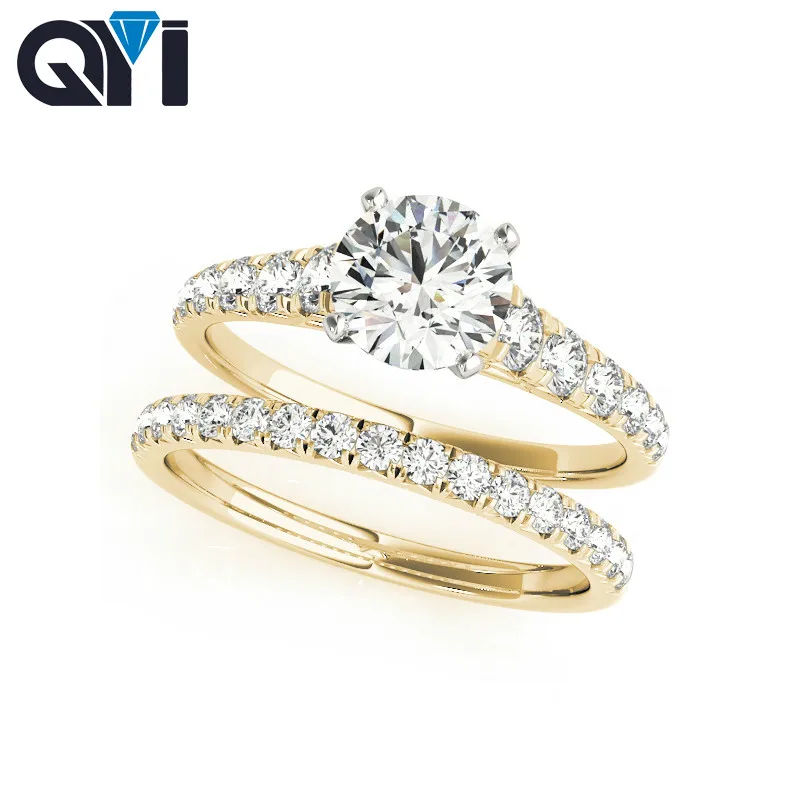 QYI Fashion Ring sets 925 Sterling Silver Women CZ Jewelry Rings Elegant Engagement Wedding Finger Female Fine Gift | Украшения и