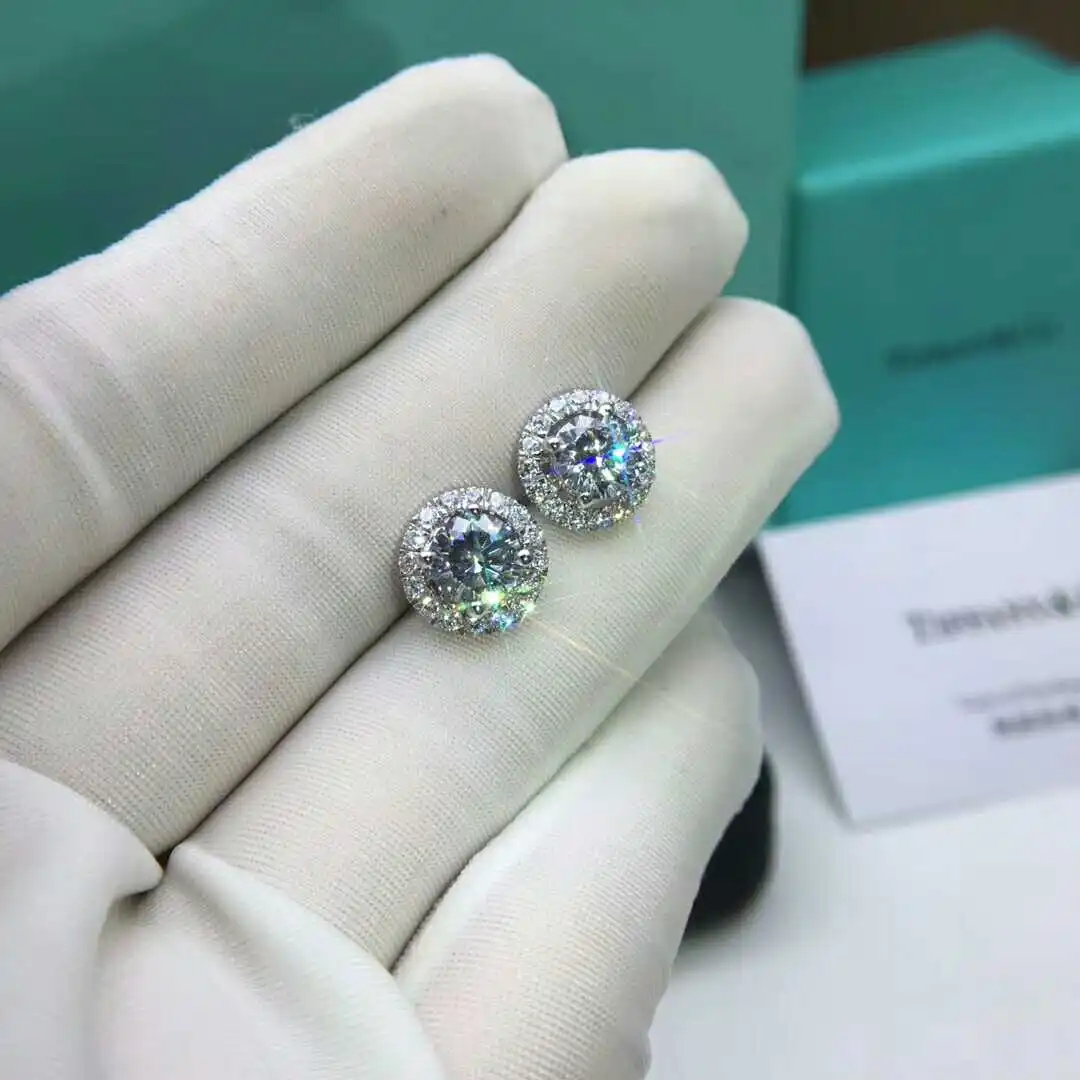 Женские серьги гвоздики из серебра 925 пробы с фианитом|Серьги-гвоздики| |