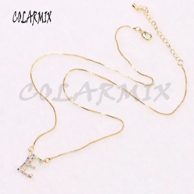 6 шт. Радужная цветная подвеска в виде Буквы Алфавита Ожерелье милые крошечные