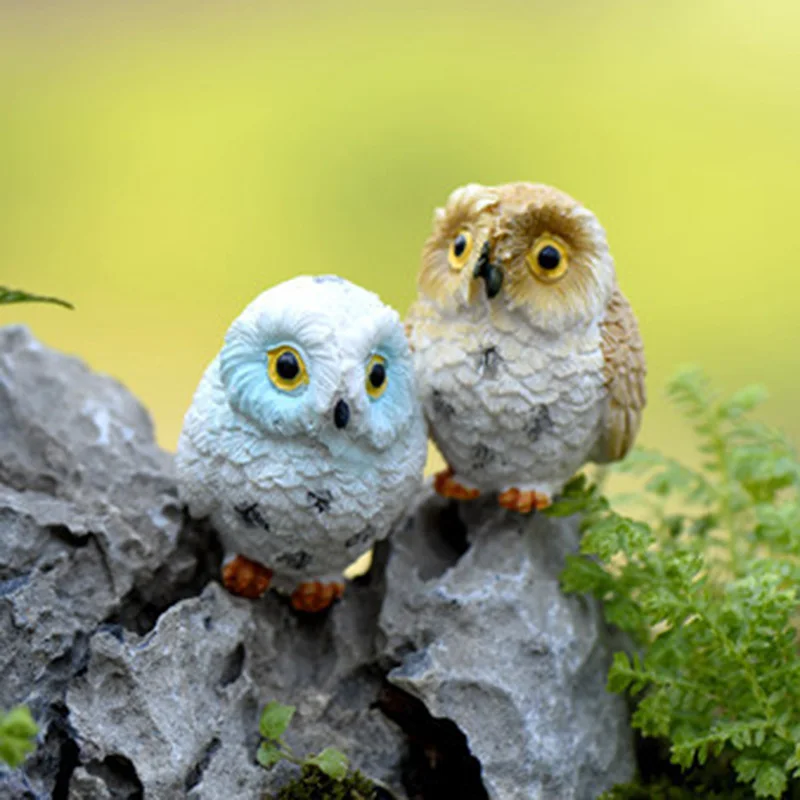 4 шт./компл. милые искусственный Сова фигурки миниатюры Прекрасные Птицы Фея