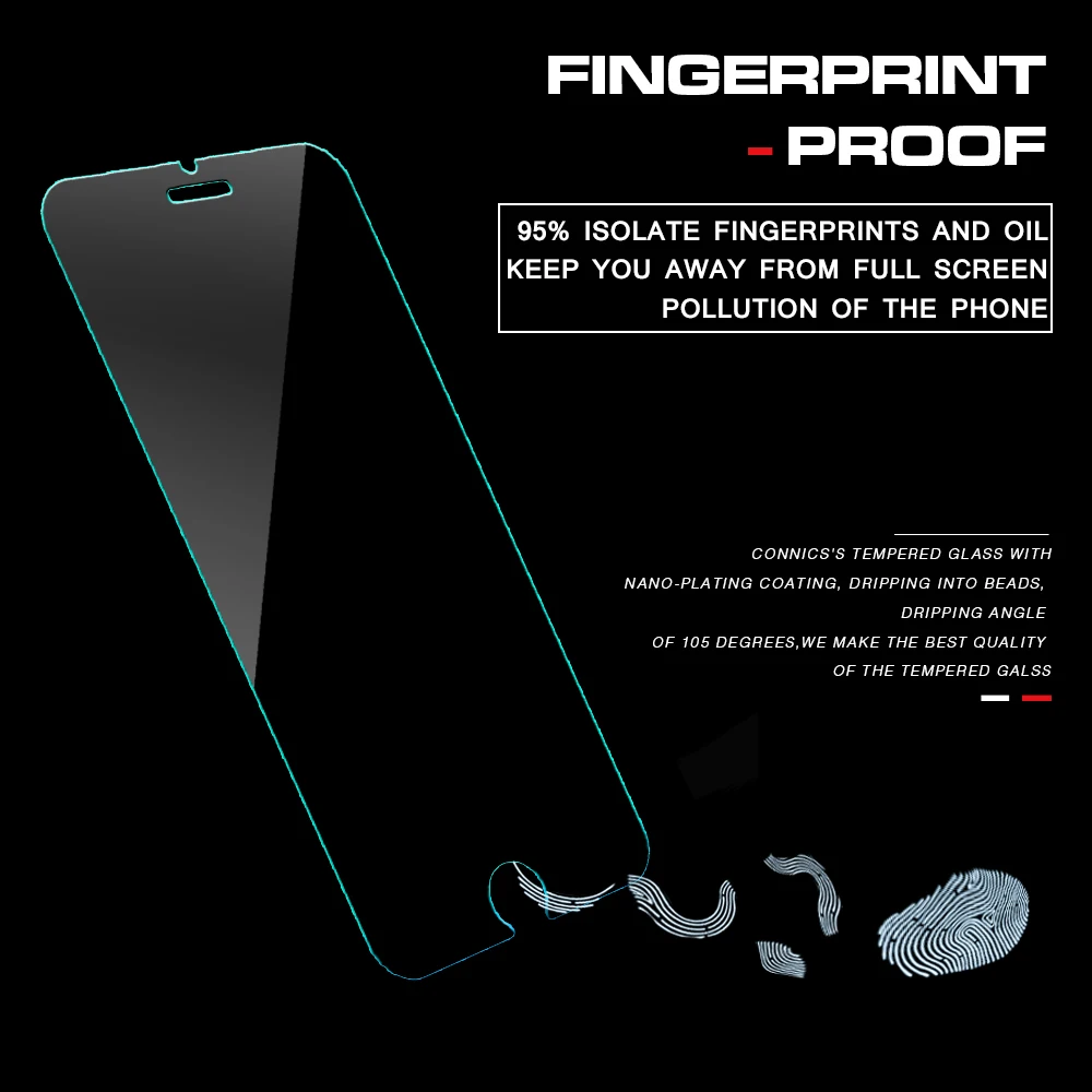 CONNICS 2pcs temper glass protector For iPhone 6 6s plus Screen Protector Film i6 Toughened Membrane Protection Glass | Мобильные