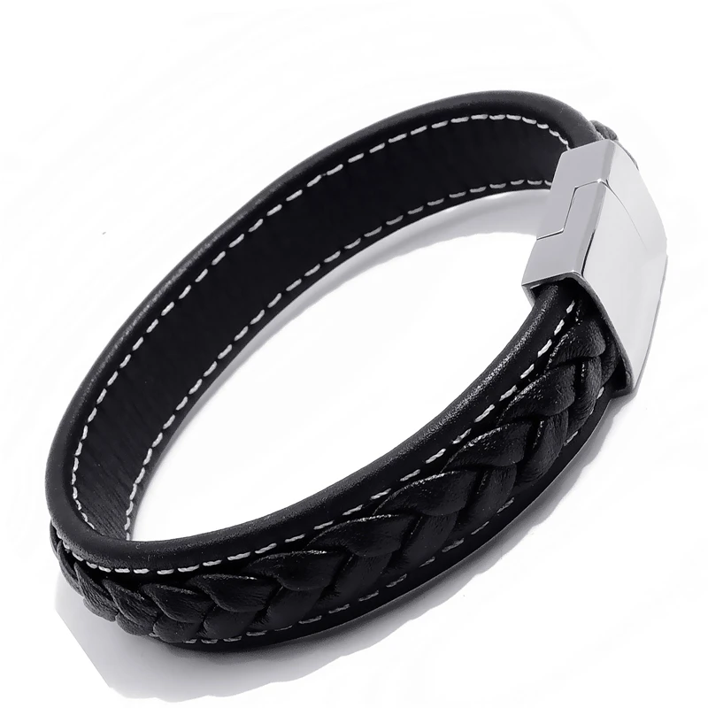 Мужской черный плетеный браслет из нержавеющей стали для мальчиков|bracelet jewelry|steel