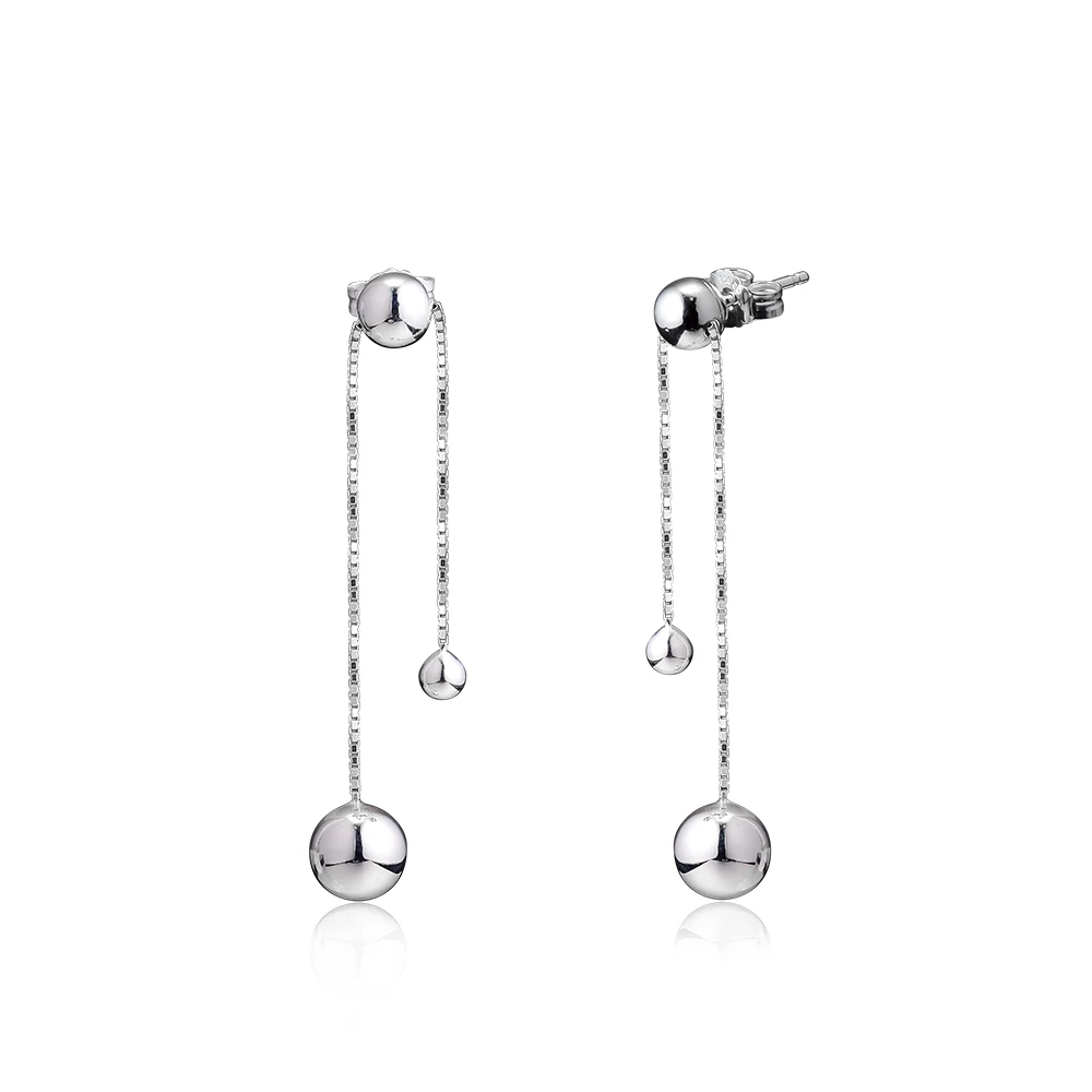 

Серьги-подвески женские из серебра 925 пробы, ювелирная цепочка с бусинами