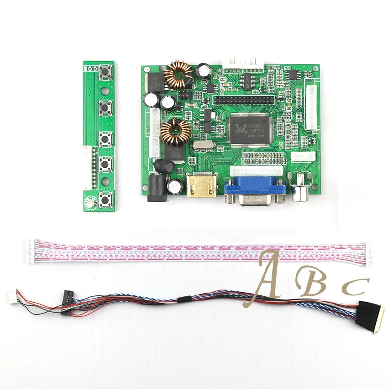Плата аудио и видеоконтроллера HDMI VGA 2AV + 40 контактный кабель Lvds для Raspberry PI 3 LP156WH4