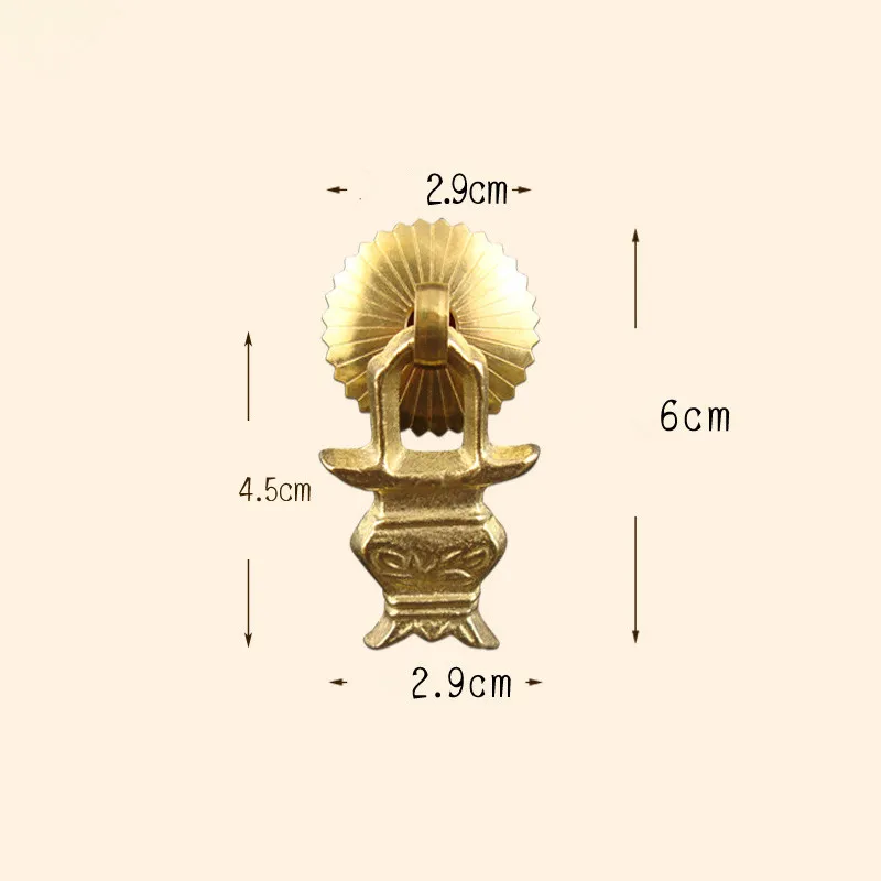 Винтажная корзина, латунная ручка, дверная ручка, ручки для шкафа, комода, ящика, старая китайская фурнитура для мебели, u-игольчатые винтовые ручки, 6 комплектов