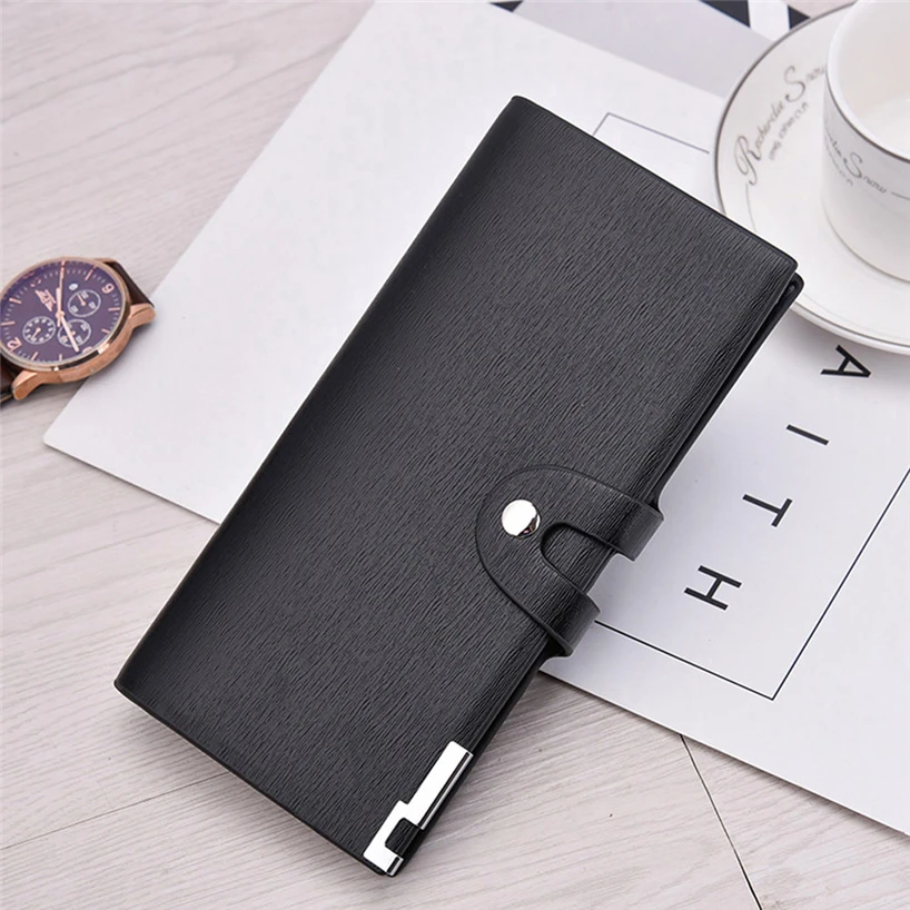 Aelicy Brand Luxury Leather Long Wallet Solid Card Holder Money Bag Change Purse Coin for Men Boys Hasp Clutch | Багаж и сумки