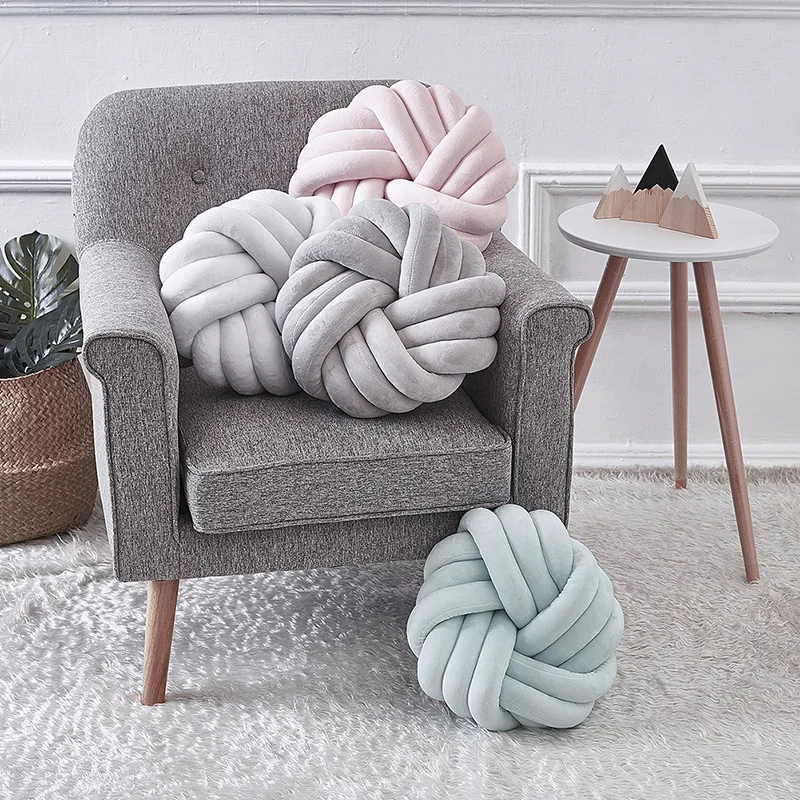 INS New Nordic Style Denmark Knot Handmade Creative Knotted Cojines Pillow Decorative Sofa Sitting Cushion Almofadas Coussin | Дом и сад