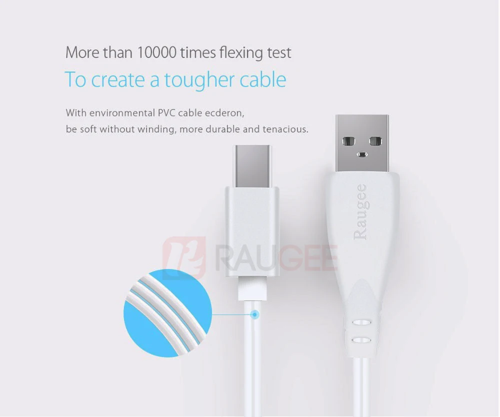 Кабель Raugee type-C для usb type C, 1 м, USB C, зарядный кабель для передачи данных, адаптер, кабель зарядного устройства для Blackview BV7000, BV8000, BV9000, BV9500
