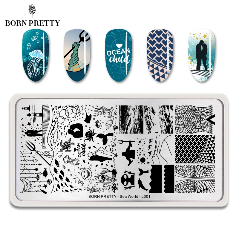 BORN PRETTY ногтей штамповки пластины прямоугольный шаблон дизайн идея изображения