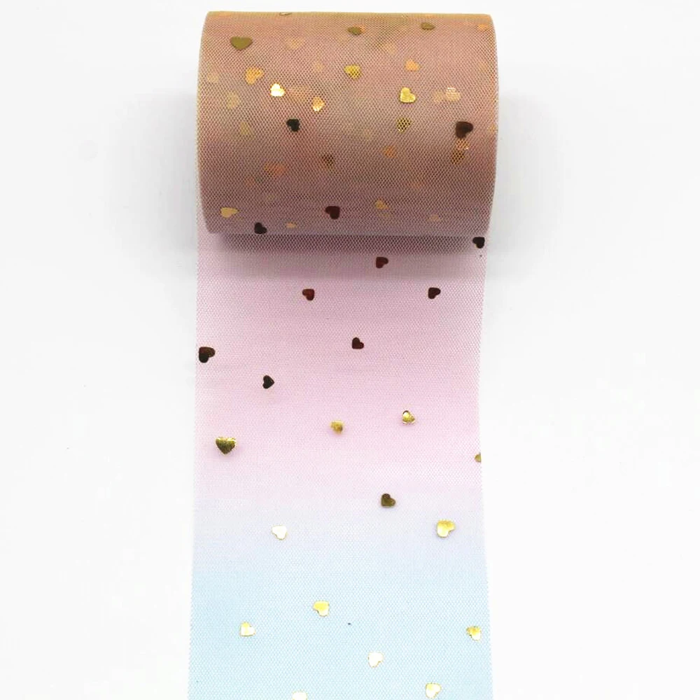 10 ярдов/объем 3 ྇ мм радужные блестящие фотообои/луна сердце Тюль рулоны Сделай