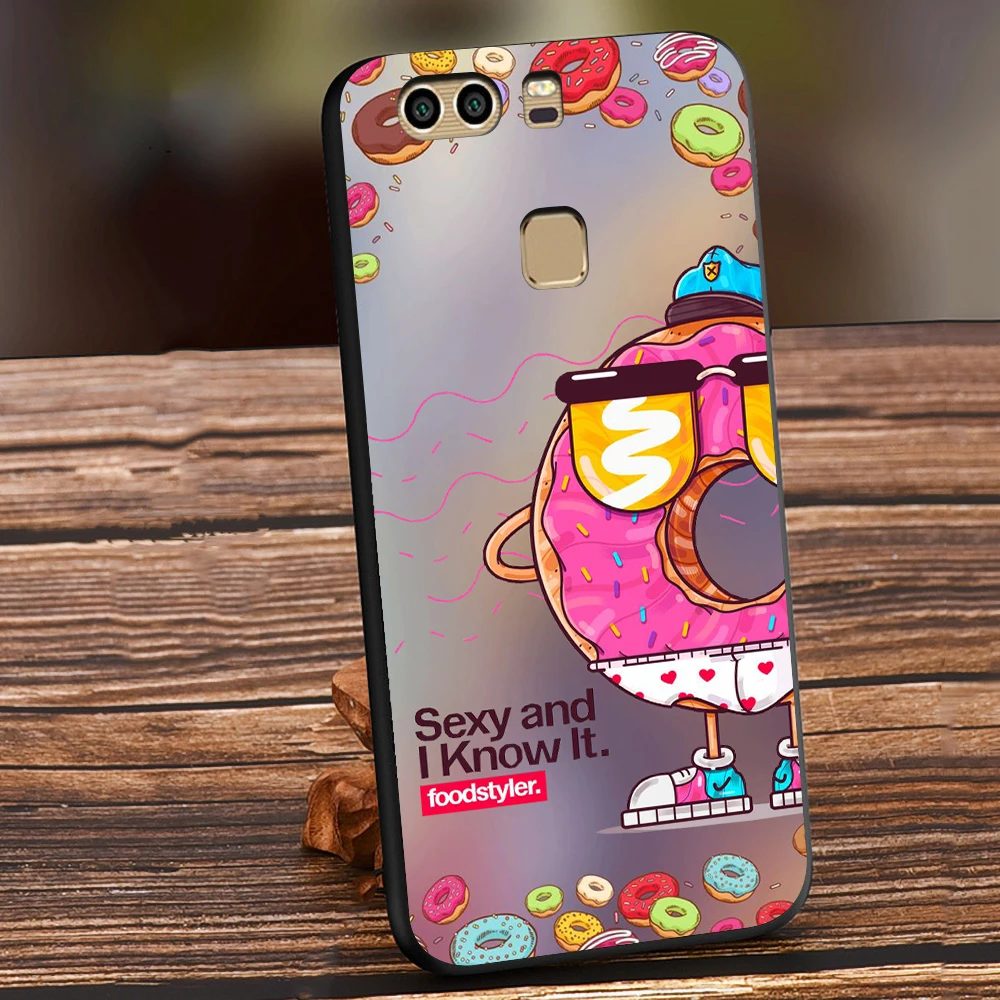 Симпатичные Модные пончики мороженое пиццы Doraemon ТПУ Телефон чехол для Huawei p8 p9 p10