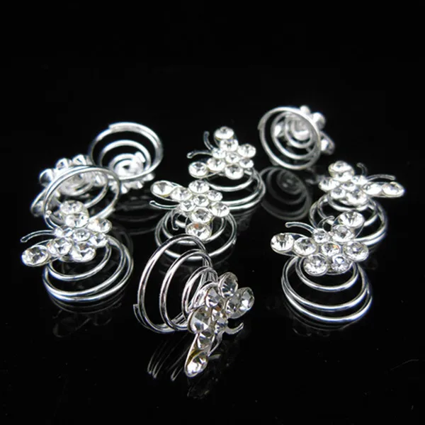 

2015 New Fashion 30 Pcs Butterfly Bridal Wedding Prom Crystal Rhinestone Twists Spins Hair Pins Hair Clips Hair Accessory