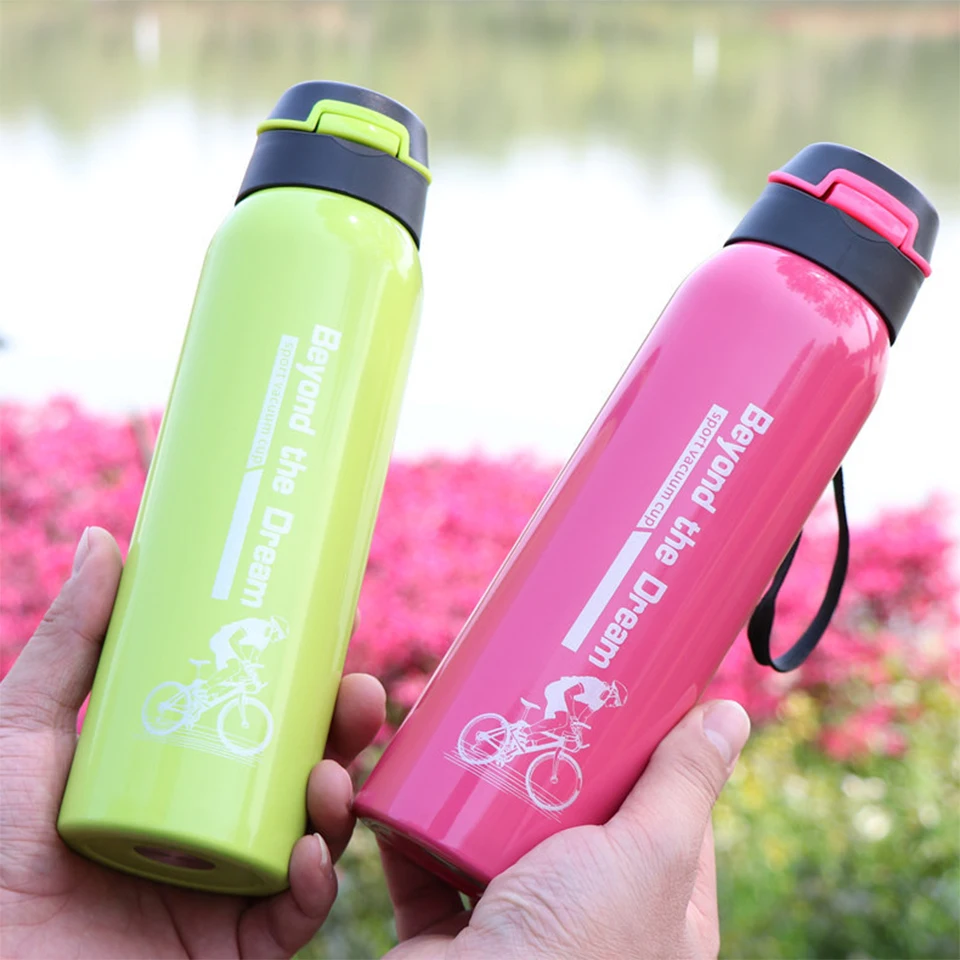 Transhome Thermos Bottle 500ml Vacuum Flask Stainless Steel Water With Straw Travel Mug | Дом и сад