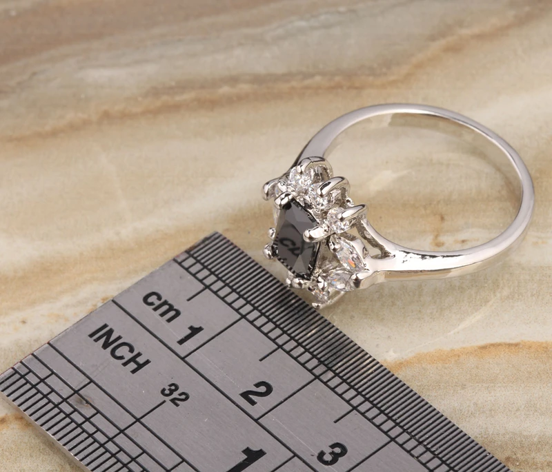 Веселый черный оникс Белый Цирконий 925 стерлингового серебра Мода партии Jewelrys
