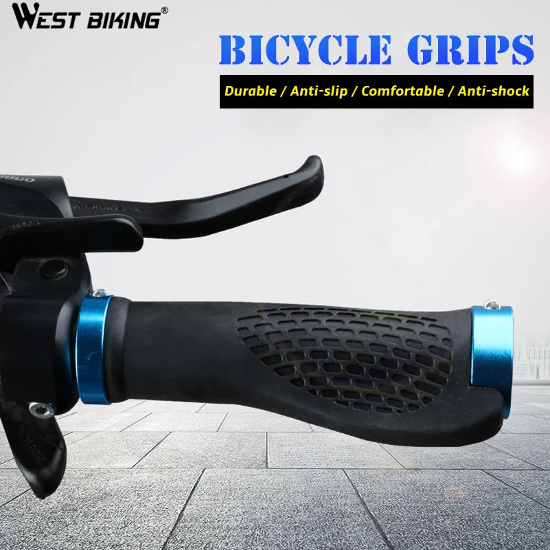 WEST BIKING велосипедные ручки из алюминия MTB резиновый чехол для рукоятки