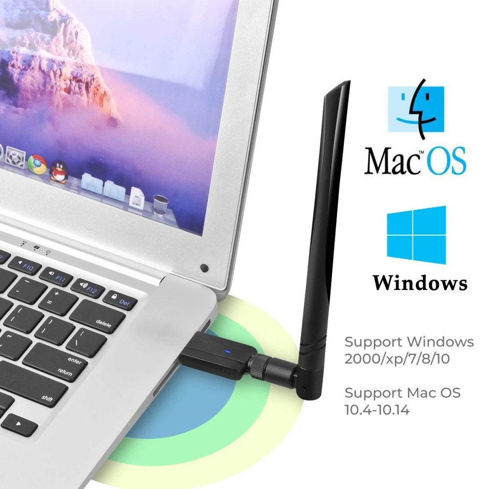 

Dual Band 2.4G/5G 802.11AC USB 3.0 WiFi Adapter 1200Mbps Wireless Network Card WiFi Dongle With 5dBi Antenna For Desktop Laptop