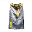 Новинка, женские джинсовые шорты Pencli, летние женские джинсы с высокой талией с дырками и разрезом, длинные шорты с ремнем J2935