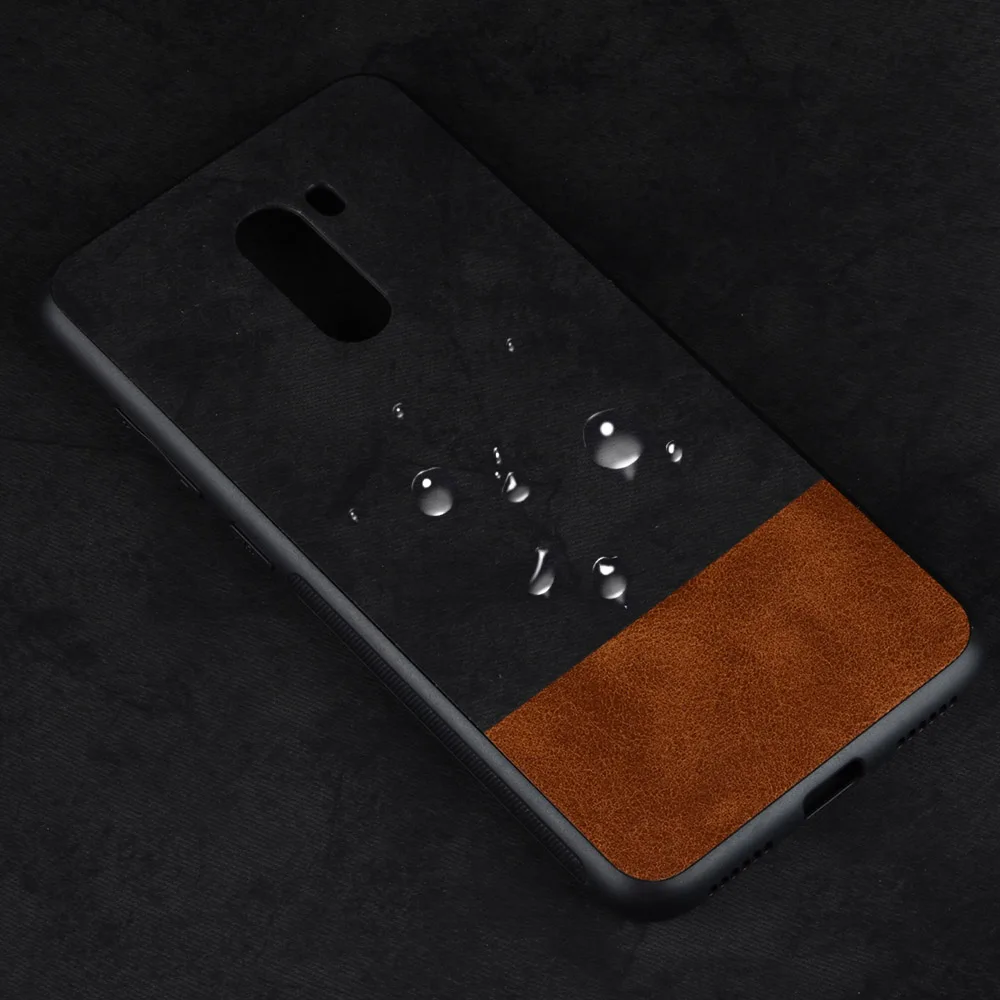 Чехол для Xiaomi Pocophone F1 два цвета ПК + ТПУ роскошный кожаный чехол глобальная версия