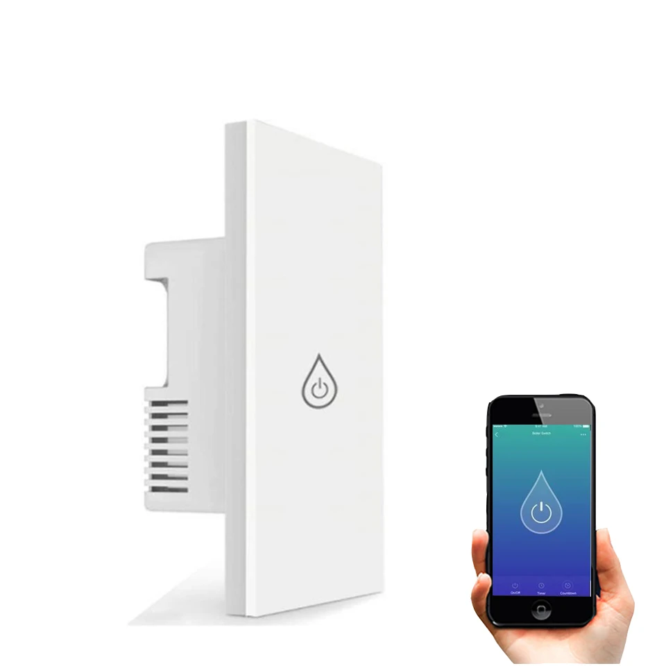

US standard Smart Wifi Water Heater Switch Boiler Switches Alexa Google Home Voice Touch Panel Timer Remote contorl App Control