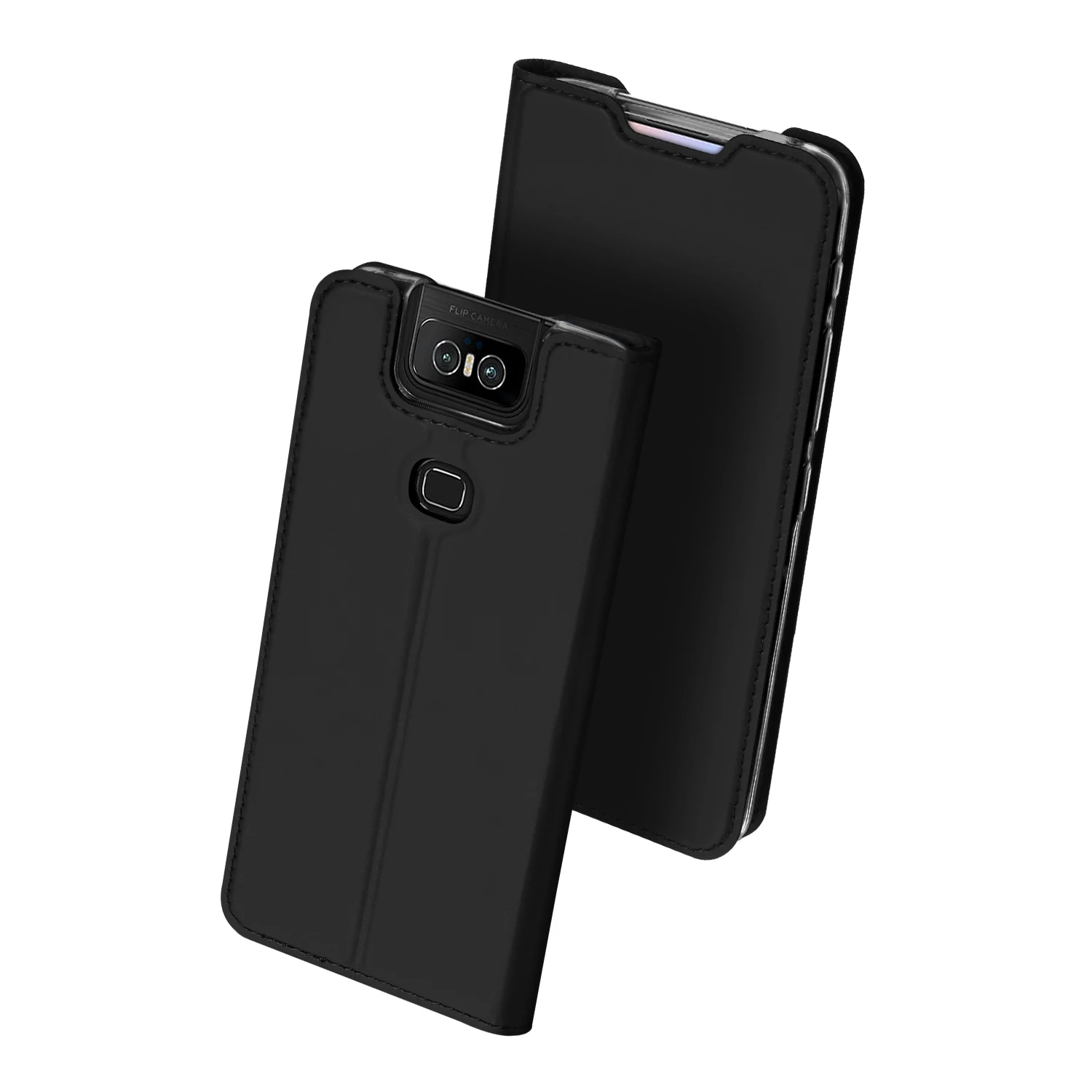 Роскошный Флип PU кожаный бумажник-книжка для Asus ZenFone 6 Чехол 6,4 дюймов для Asus ZS630KL чехол для телефона Coque Hoesjes - Цвет: Черный