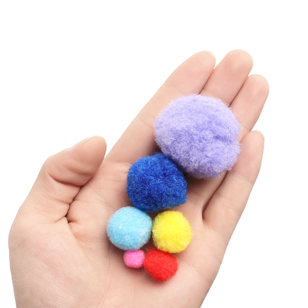 100 шт. 10/15/20/25/30/40 мм Мини пышная Нижняя многоцветный Pom Poms помпонами ручной работы милые дети игрушки Сделай Сам товары для шитья и рукоделия