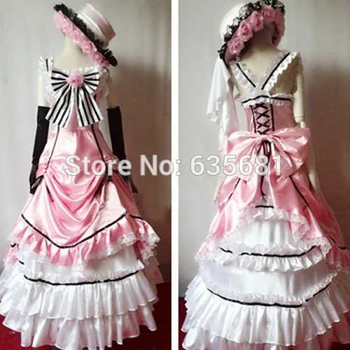 Женский костюм для костюмированной вечеринки Cos Black Butler Ciel Phantomhive розовое
