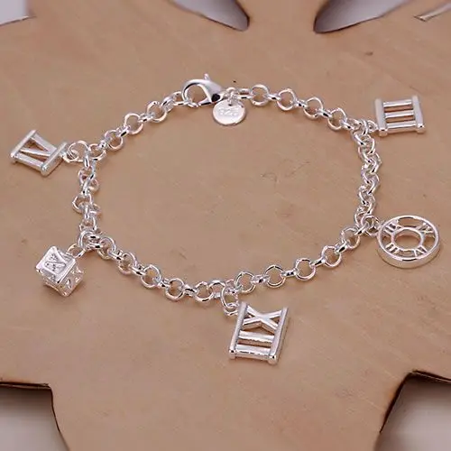 Женский браслет из серебра 925 пробы SMTH184 с подвеской в римском стиле|jewelry dance|jewelry