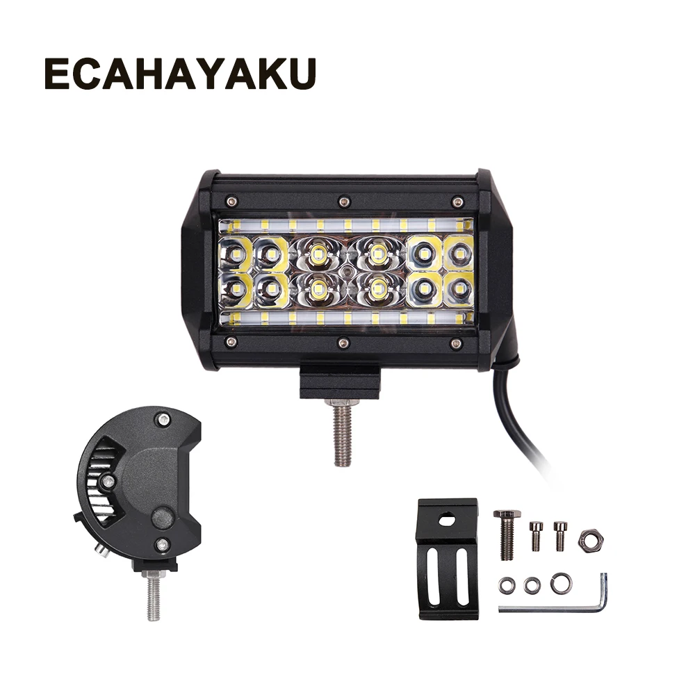 ECAHAYAKU 2x5 дюймов 90 Вт 4 ряда Светодиодная рабочая лампа для вождения автомобиля
