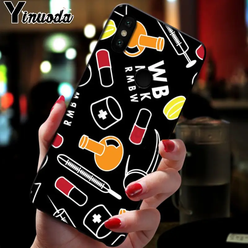 Yinuoda медсестра мультфильм медицинские таблетки чехол для телефона для xiaomi redmi 7 5 плюс 6pro 6a 4x go note5 note7 note6pro mi8se 9se coque