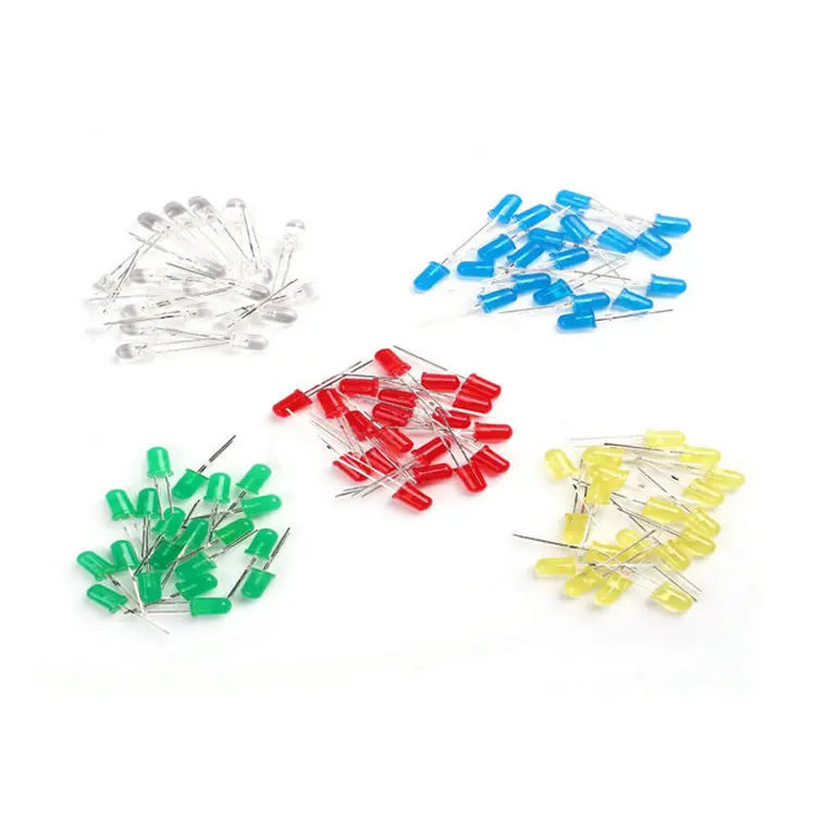 

100pcs 5mm LED diode Light Assorted Kit DIY LEDs Set White Yellow Red Green Blue free shiiping electronic diy kit