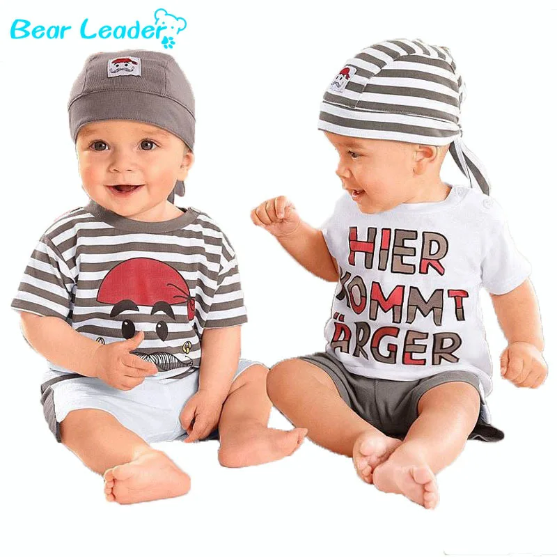 Bear Leader/комплект для младенцев 2019 г. новый летний костюм с надписью маленьких