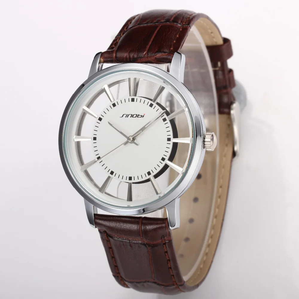 Sinobi Круглый циферблат Аналогового дисплея Кварцевый Механизм Рамка Скелет