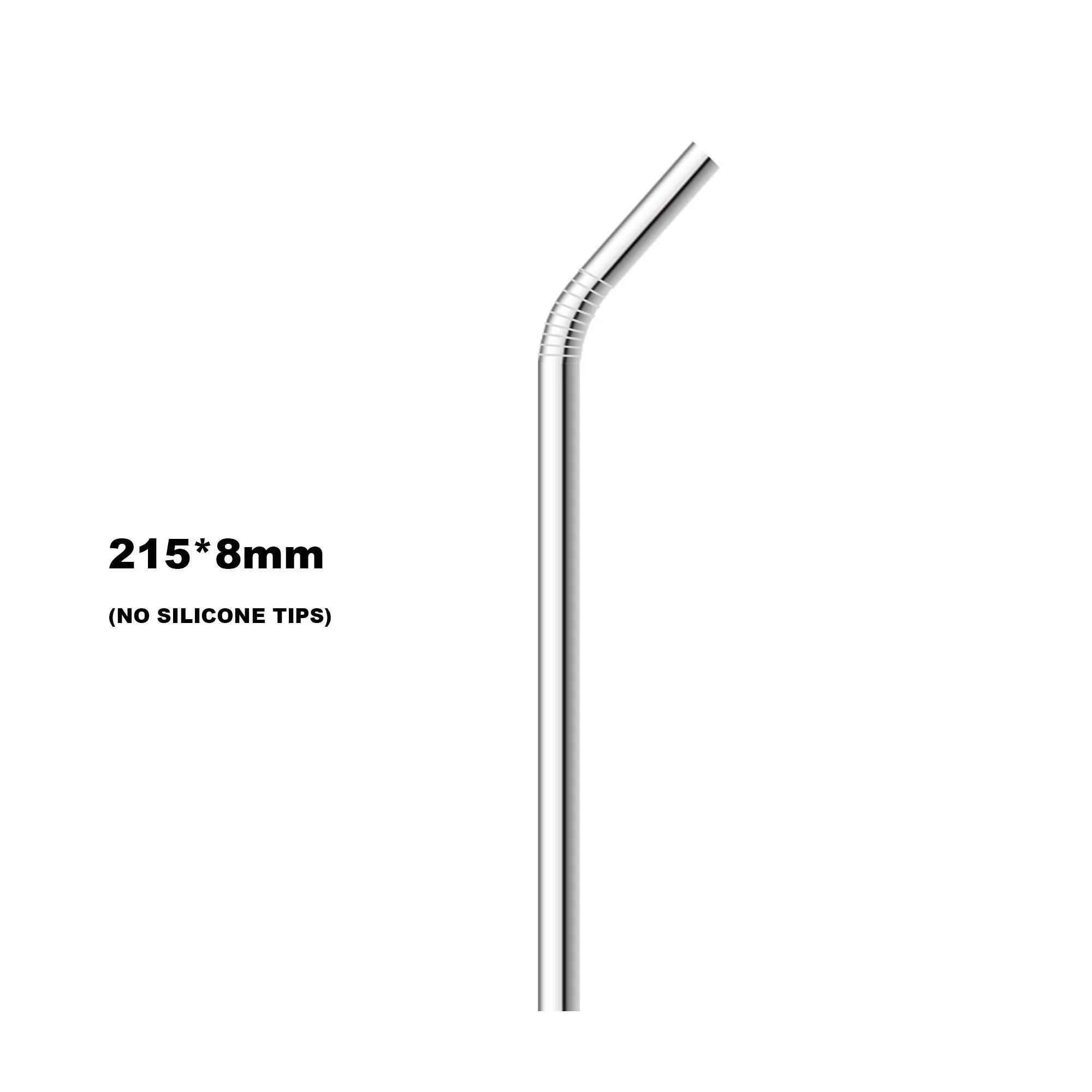 215mmx8mm Bend 160 мм короткое расширение 12 мм мин серебро многоразовые соломинки из нержавеющей стали металлические питьевые соломинки чистящее средство для сумок кисти рождественские бар Вечерние - Цвет: 215mmx8mm Bend