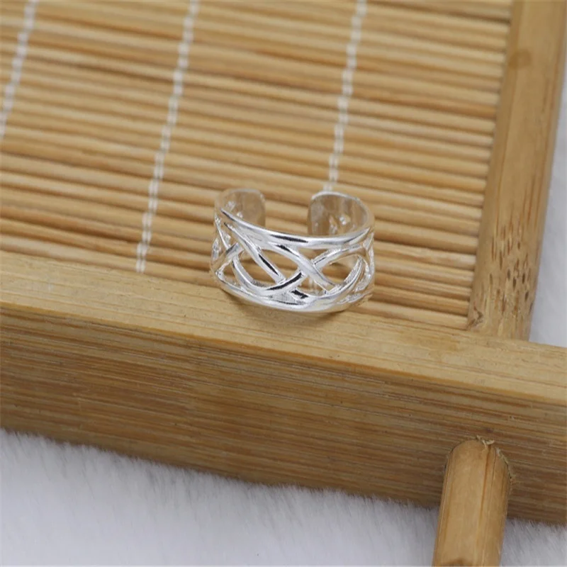 5 шт. серебряное кольцо в форме ноги с искривленными отверстиями отверстием для