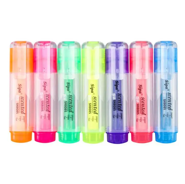7 Pcs/set Cute Candy Color Fluorescent Highlighter Marker Pen Scented Pens for Stationery School Supplies | Канцтовары для офиса и
